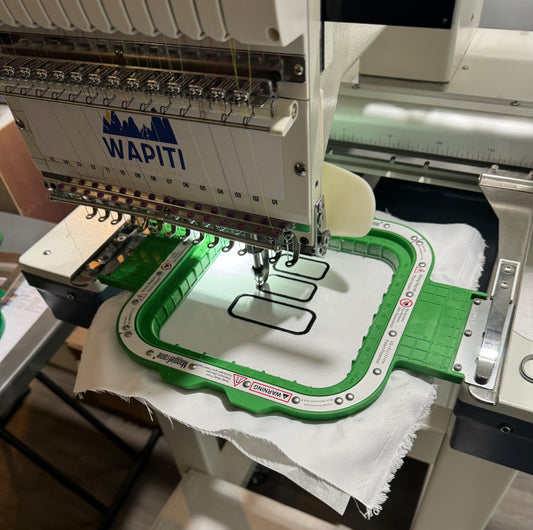 Embroidery Machine currenting creating name tag patches