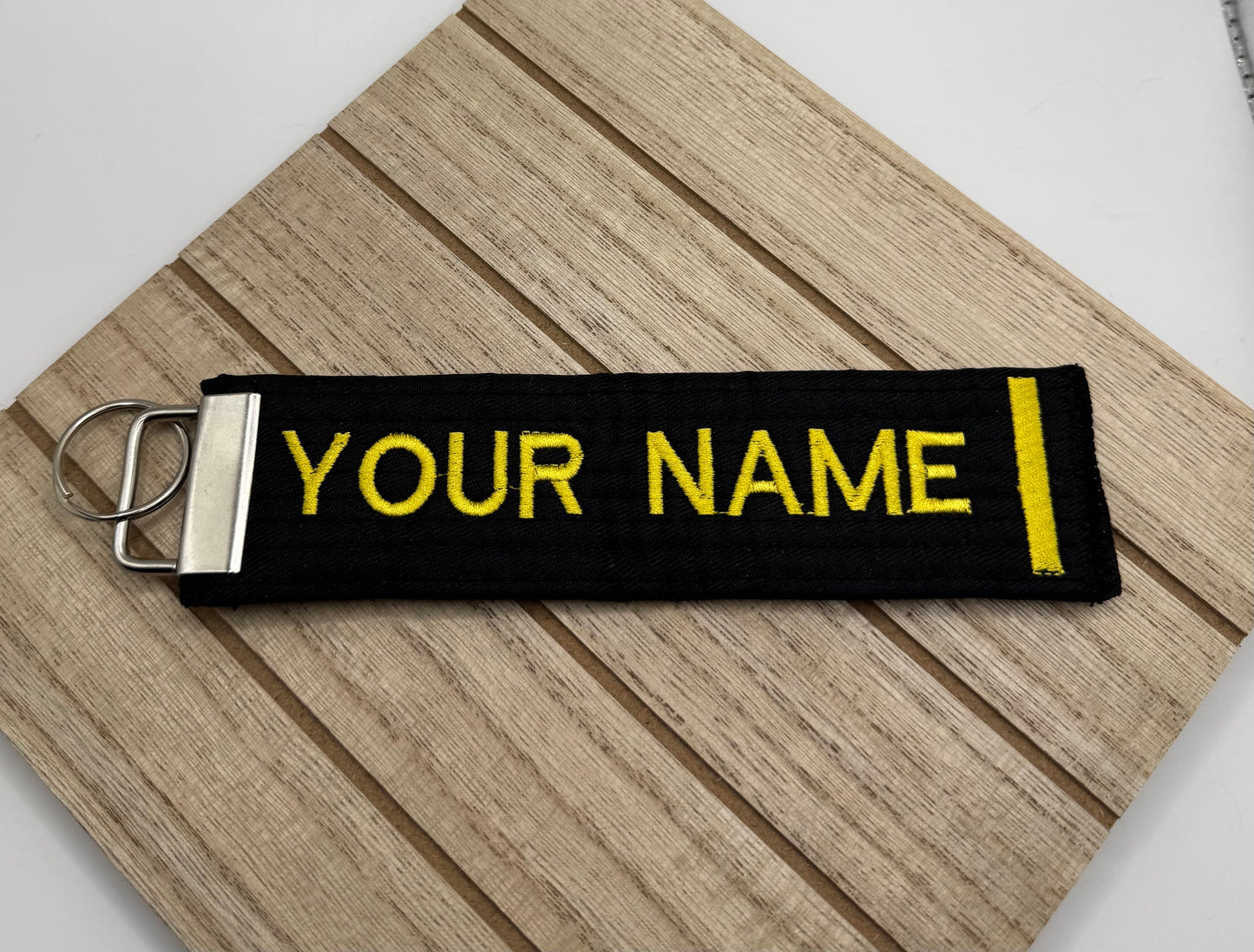 Custom Personalized Black Belt Keychain