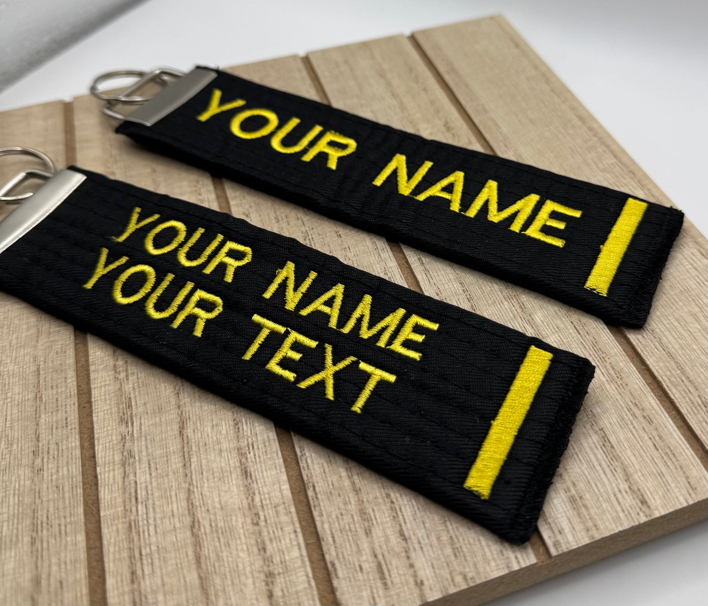 Custom Personalized Black Belt Keychain