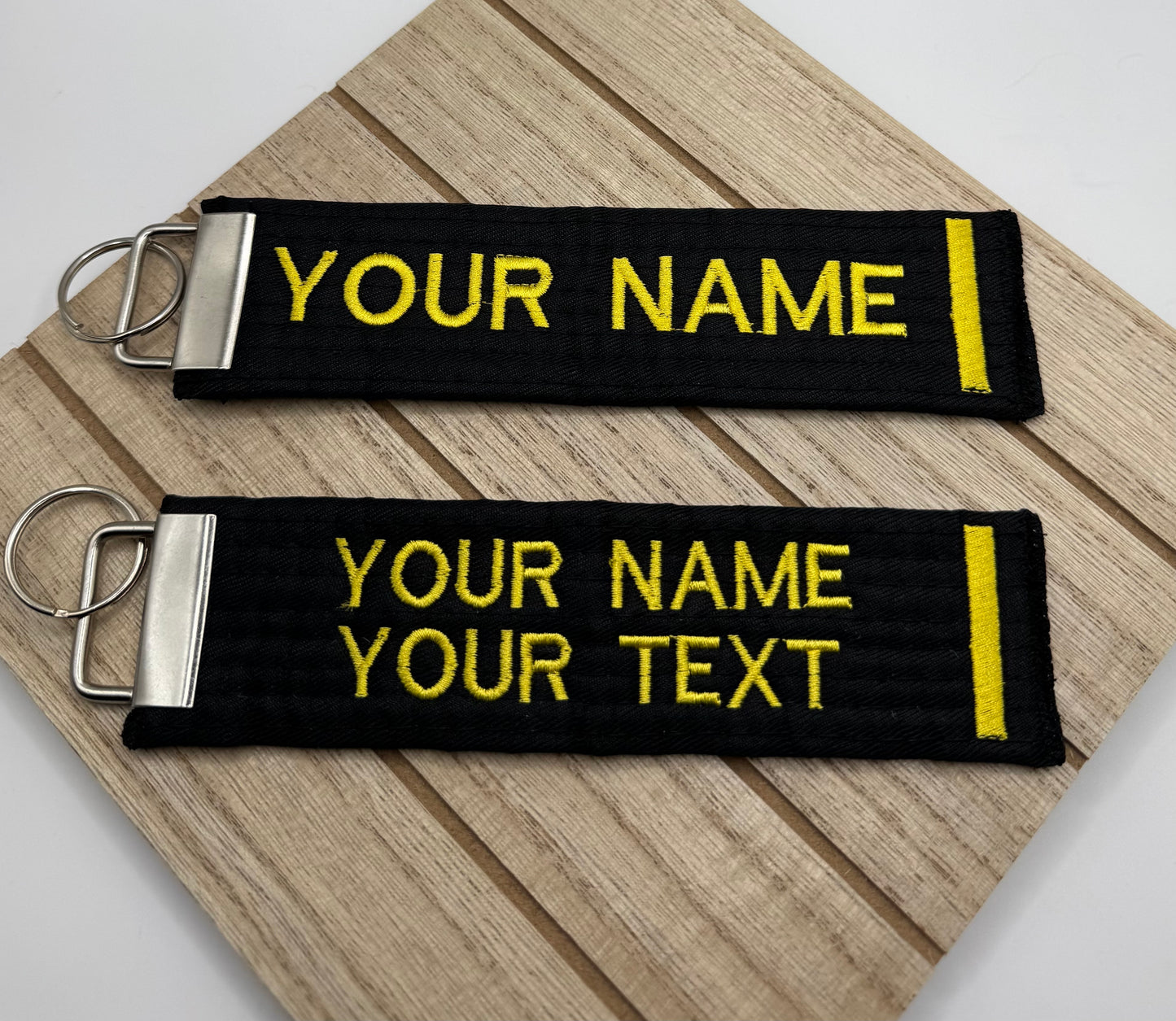 Custom Personalized Black Belt Keychain