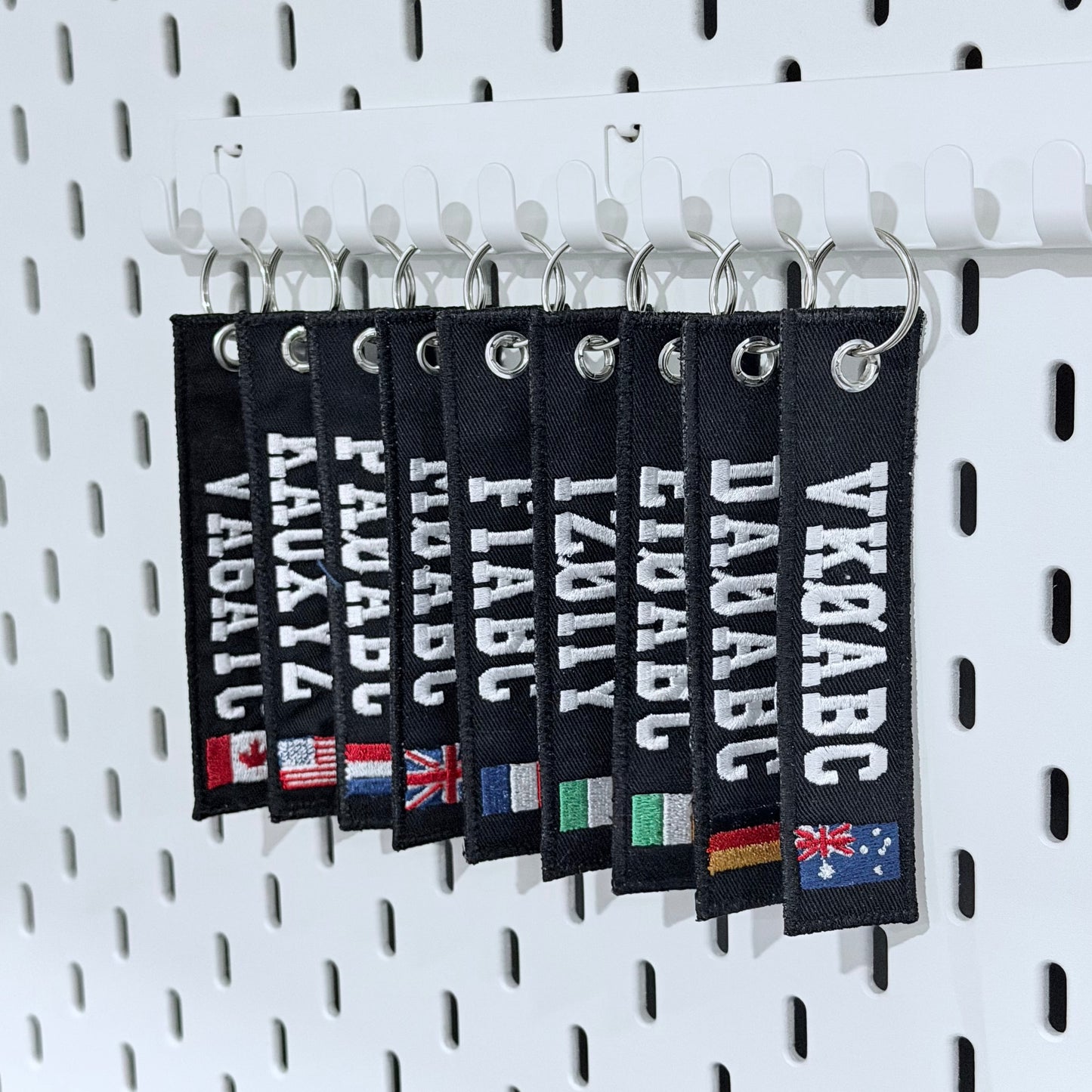 Set of Ham Radio Keytags with various countries