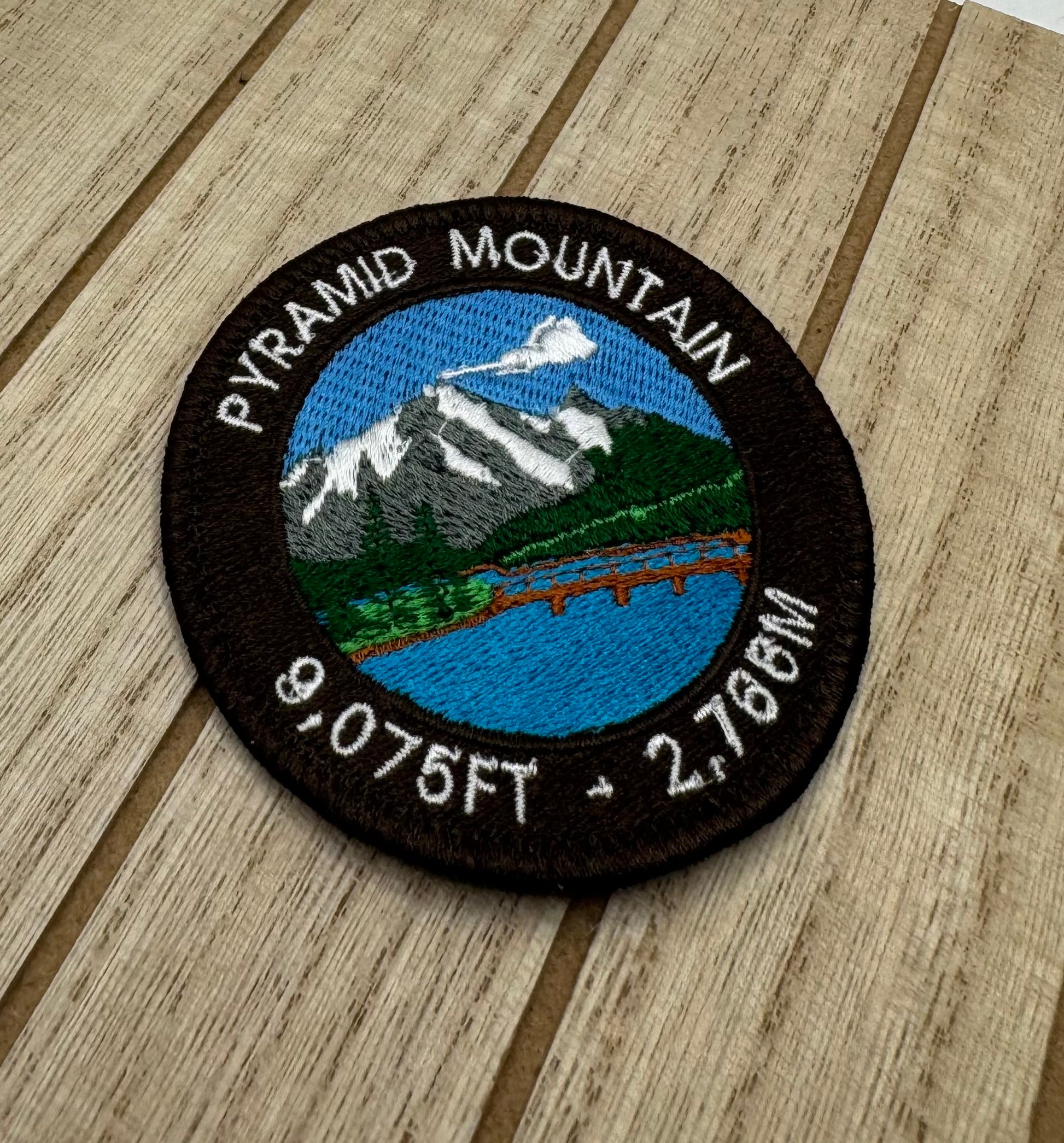 Pyramid Mountain Embroidered Patch - Iron on – Wapiti River Customs