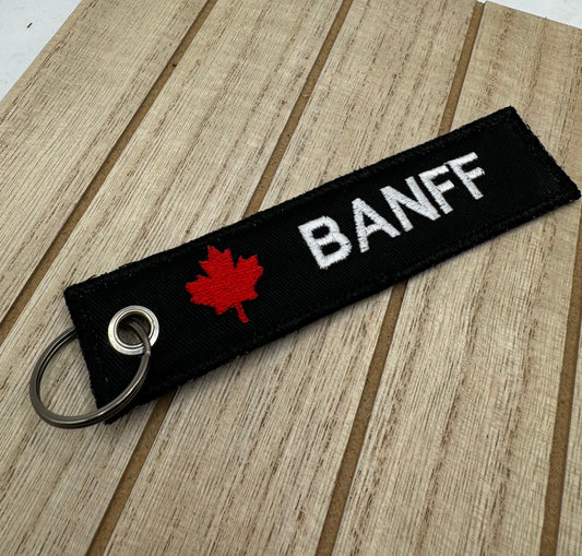 Banff Keychain | Luggage Tag | Embroidered - Double Sided