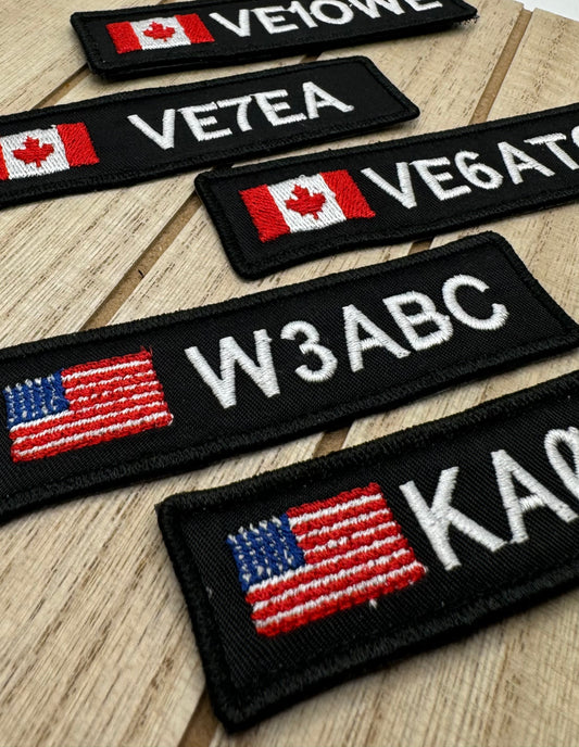 Personalized Amatuer Ham Radio Embroidered Nametag with your callsign