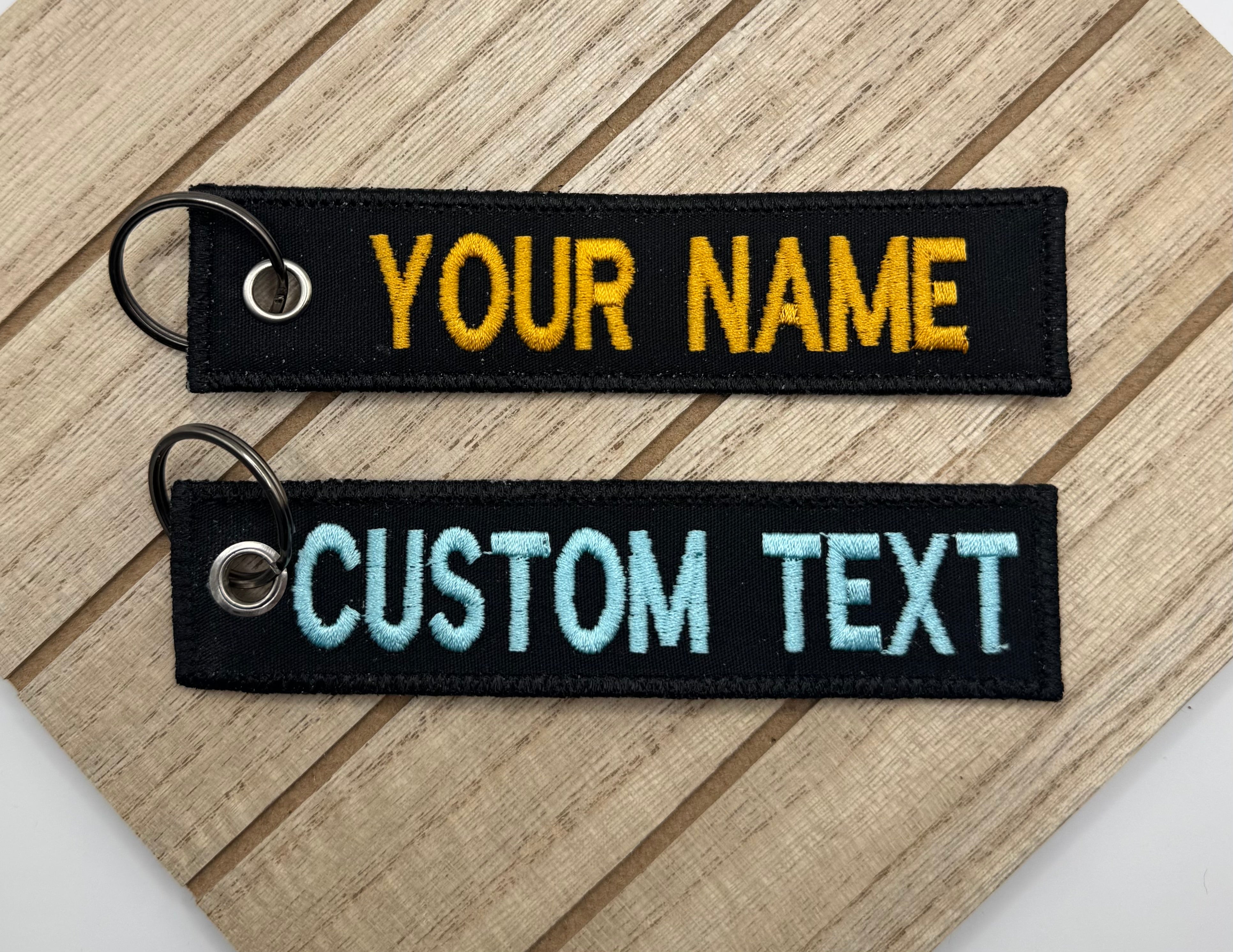 Personalized Embroidered Keychain, Luggage Tag, Key tag - Double Sided ...