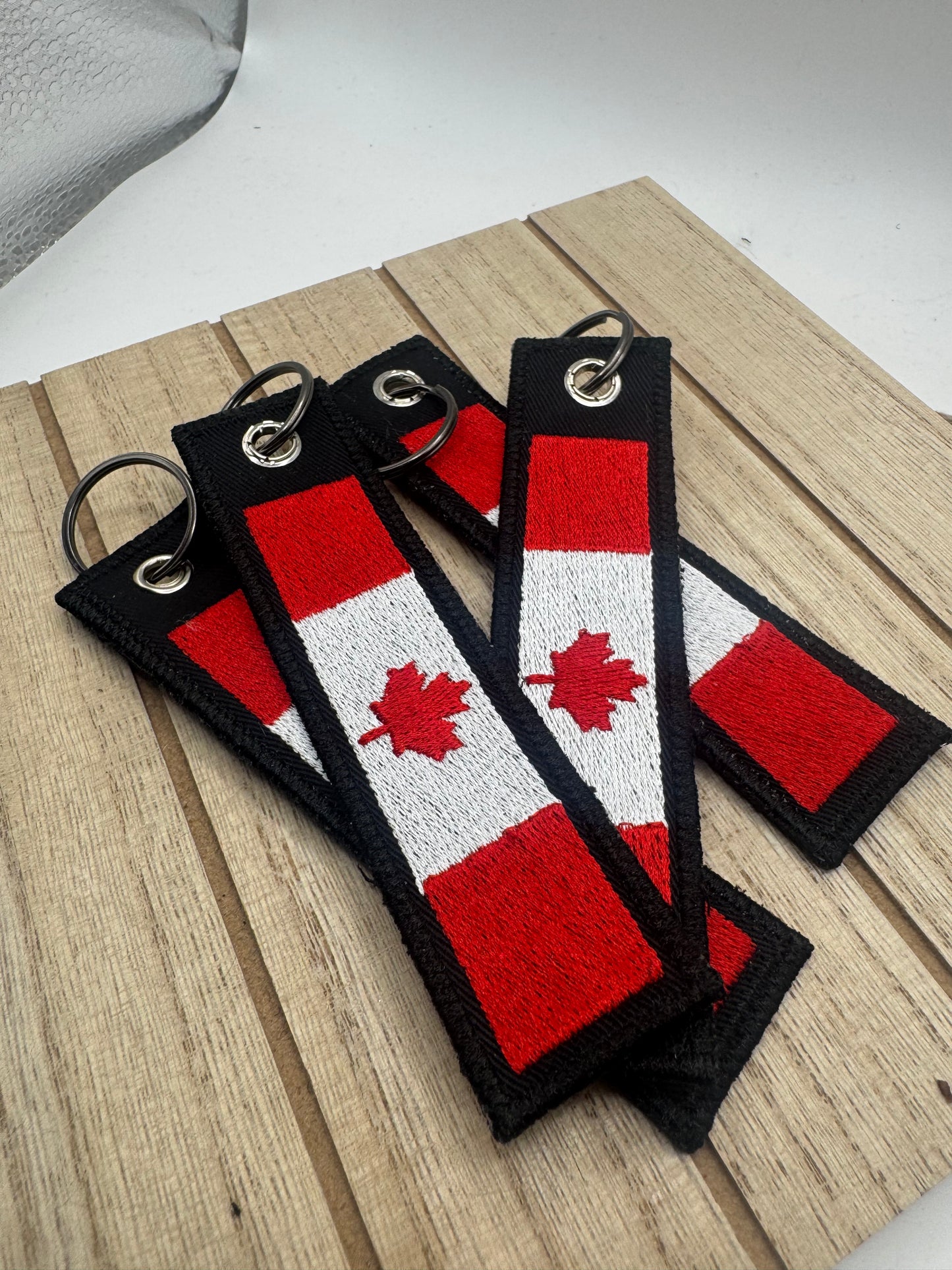 Canada Embroidered Keychain, Luggage Tag, Key tag - Double Sided