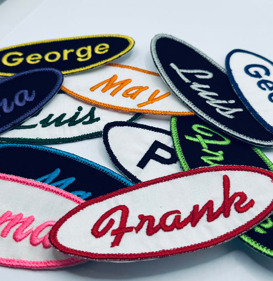 4" Oval - Custom Embroidered Name Tag